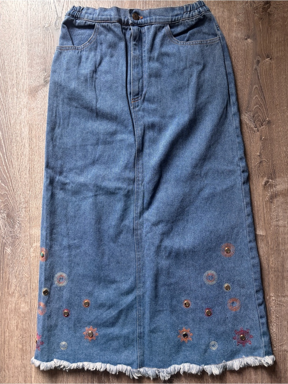 Y2K Monique jeans Blue Denim Maxi Skirt